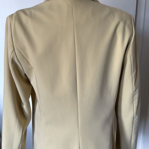 Women’s Large Light‎ Yellow Blazer Single Button Classic Tailored Jacket - Picture 10 of 12